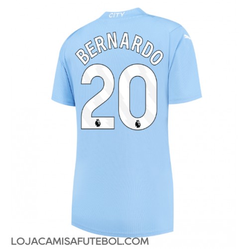 Camisa de Futebol Manchester City Bernardo Silva #20 Equipamento Principal Mulheres 2023-24 Manga Curta